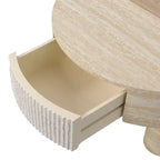 Table basse ronde GDFStudio Nuria avec plateau relevable et tiroir de rangement caché