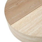 Table basse ronde GDFStudio Nuria avec plateau relevable et tiroir de rangement caché