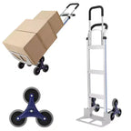 650 LB Aluminum Stair Climbing Hand Truck, Telescoping Dual Handle, Triangle Wheels, Portable Dolly for Moving, Office & Travel