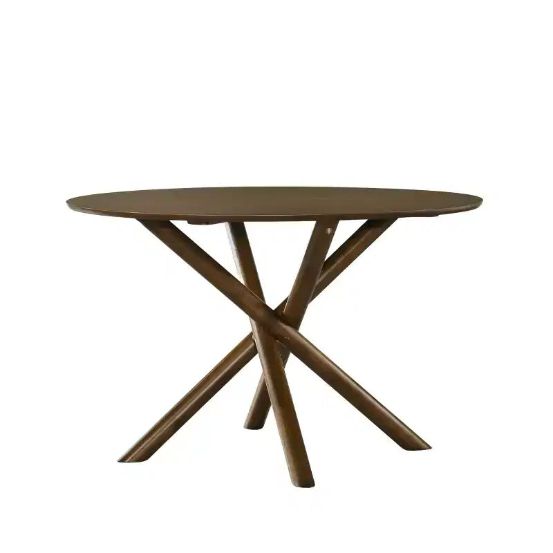 Table à manger ronde Arnott de Roundhill Furniture, finition noyer