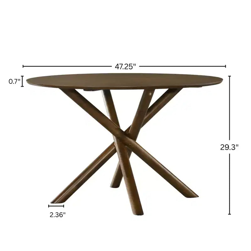 Table à manger ronde Arnott de Roundhill Furniture, finition noyer