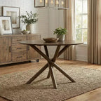 Table à manger ronde Arnott de Roundhill Furniture, finition noyer