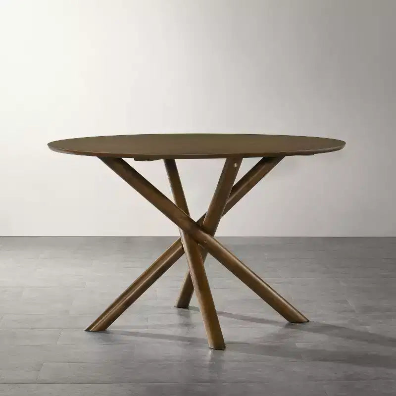 Table à manger ronde Arnott de Roundhill Furniture, finition noyer