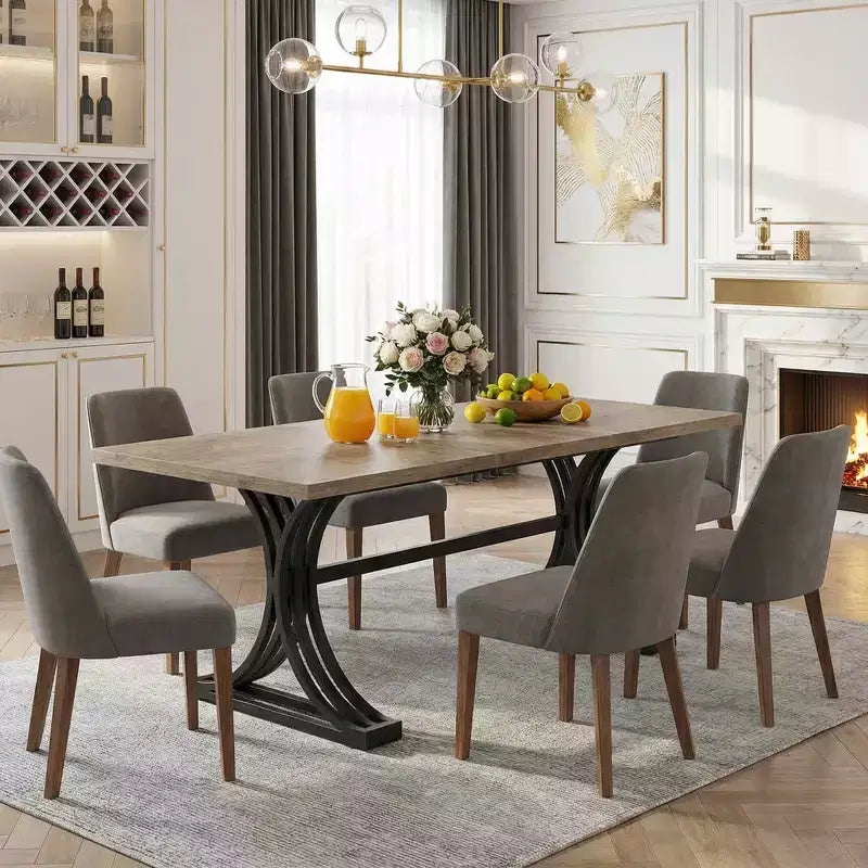 MAYEERTY Table à manger 63 Faux Marbre Métal Doré, Moderne Élégante Montage Facile Cuisine