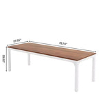 MAYEERTY 78,7 - Bureau double poste industriel extra long, bureau à domicile pour 2 personnes avec cadre métallique robuste, plateau de table en MDF capacité 90 kg