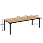 MAYEERTY 78,7 - Bureau double poste industriel extra long, bureau à domicile pour 2 personnes avec cadre métallique robuste, plateau de table en MDF capacité 90 kg