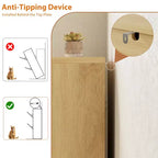 Meuble de rangement pour chaussures cannelé pour entrée avec 2 tiroirs basculants, meuble à chaussures autoportant dissimulé de 81 cm de large pour couloir, appartement