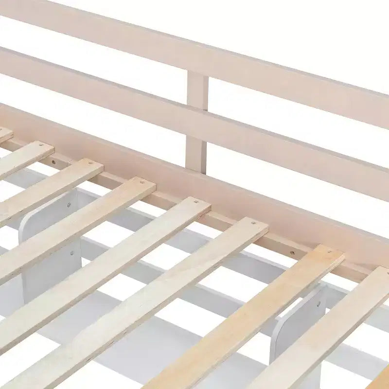 GDFStudio Lit superposé de style château Rivera avec 2 tiroirs, étagère et LED