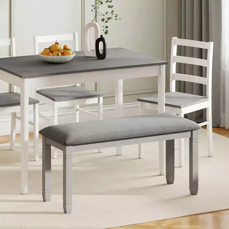Lot de 2 bancs de chambre Costway rembourrés avec assise capitonnée et pieds en bois massif pour salle à manger