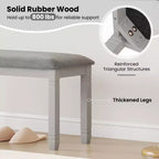 Lot de 2 bancs de chambre Costway rembourrés avec assise capitonnée et pieds en bois massif pour salle à manger