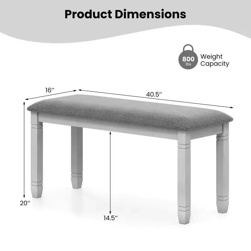 Lot de 2 bancs de chambre Costway rembourrés avec assise capitonnée et pieds en bois massif pour salle à manger