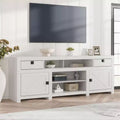 Meuble TV de ferme pour téléviseurs de 75/80 pouces, meuble de divertissement avec tiroirs de rangement et étagère ouverte, meuble console TV pour salon, chambre à coucher