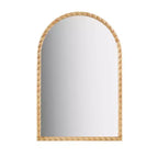 Miroir décoratif mural en arc de 24 x 36 avec cadre élégamment tressé en hévéa, accent moderne pour chambre à coucher, salle de bain, salon-Panipeachy