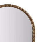 Miroir décoratif mural en arc de 24 x 36 avec cadre élégamment tressé en hévéa, accent moderne pour chambre à coucher, salle de bain, salon-Panipeachy
