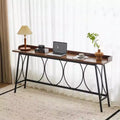 82.28in High Top Modern Bar Table for Home Bar Coffee Station Kitchen Dining and Console Use in Brown