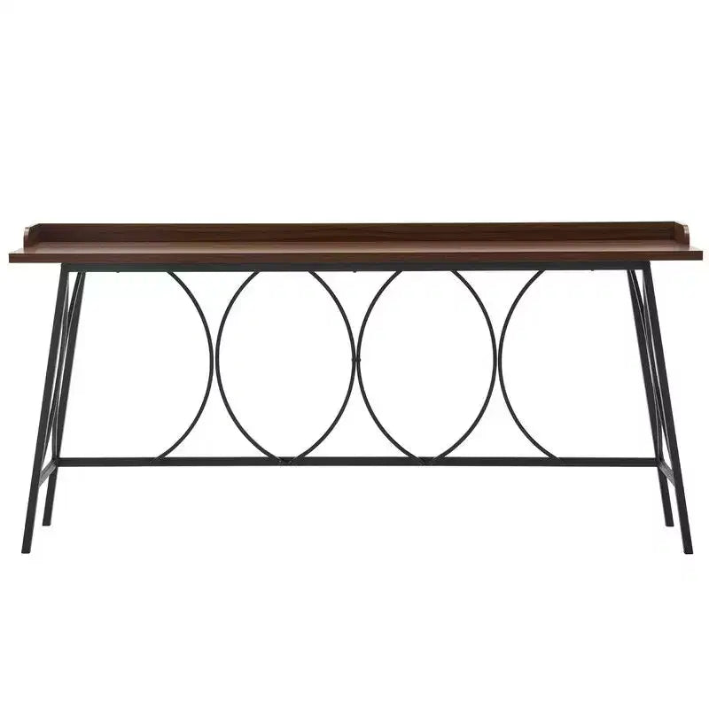Table de bar moderne haute de 208,94 cm pour bar, coin café, cuisine, salle à manger et console, couleur marron