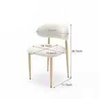 Chaises de salle à manger modernes rembourrées en métal GDFStudio Adanna avec dossier incurvé (lot de 4)