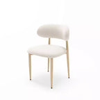 Chaises de salle à manger modernes rembourrées en métal GDFStudio Adanna avec dossier incurvé (lot de 4)