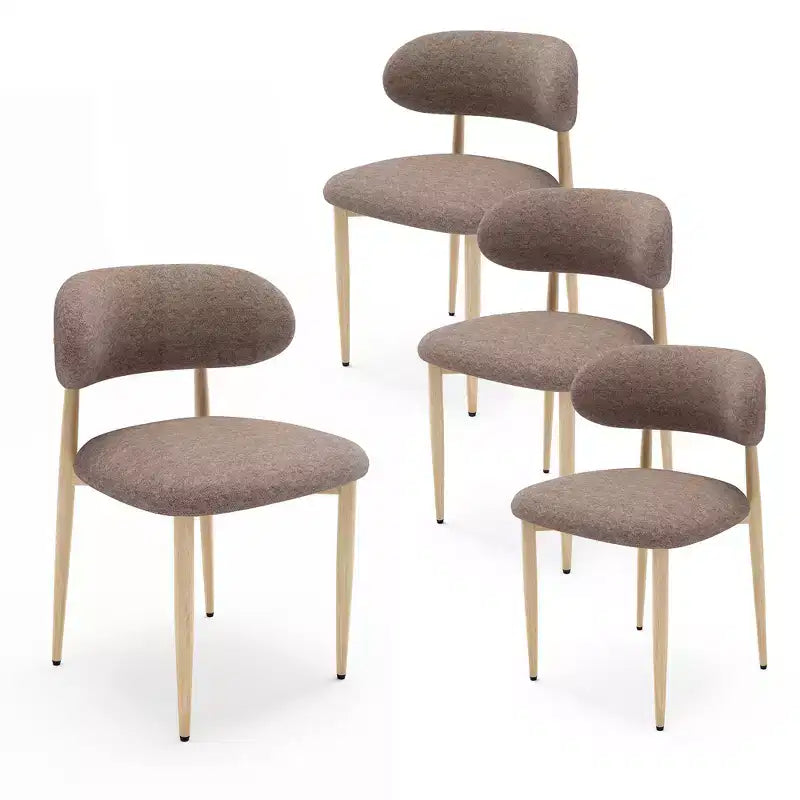 Chaises de salle à manger modernes rembourrées en métal GDFStudio Adanna avec dossier incurvé (lot de 4)