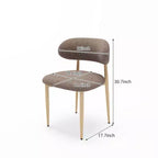 Chaises de salle à manger modernes rembourrées en métal GDFStudio Adanna avec dossier incurvé (lot de 4)