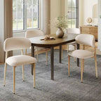 Chaises de salle à manger modernes rembourrées en métal GDFStudio Adanna avec dossier incurvé (lot de 4)