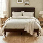 Dyonery Wood Platform Bed Frame with 50 Tall Headboard - 800lbs Weight Capacity, Noise-Free, Solid Wood Slat Support, No Box Spring Needed