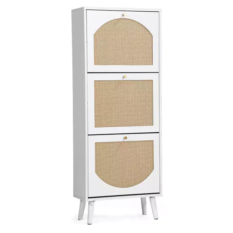 Meuble à chaussures Karl Home en rotin avec 3 tiroirs abattants 21,26 L