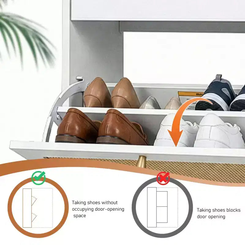 Meuble à chaussures Karl Home en rotin avec 3 tiroirs abattants 21,26 L