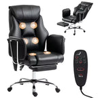 Massage Office Chair with 6 Points Vibration, Overstuffed Reclining Desk Chair with High Back, PU Leather, Adjustable Height, Swivel Wheels