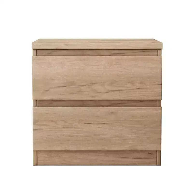 Conçue pour un usage quotidien pratique, cette table de chevet naturelle de 50 cm avec 2 tiroirs, une table d'appoint avec tiroirs sans poignée, un plateau épaissi.