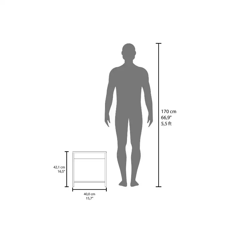 Conçue à la fois pour le style et la fonctionnalité, cette table de chevet noire de 16,5 po de hauteur avec 1 étagère spacieuse est une table de chevet compacte qui vous aide à organiser votre espace.