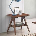 GDFStudio Edith Mid-Century Modern Wood Rectangular End Table with Storage Shelf