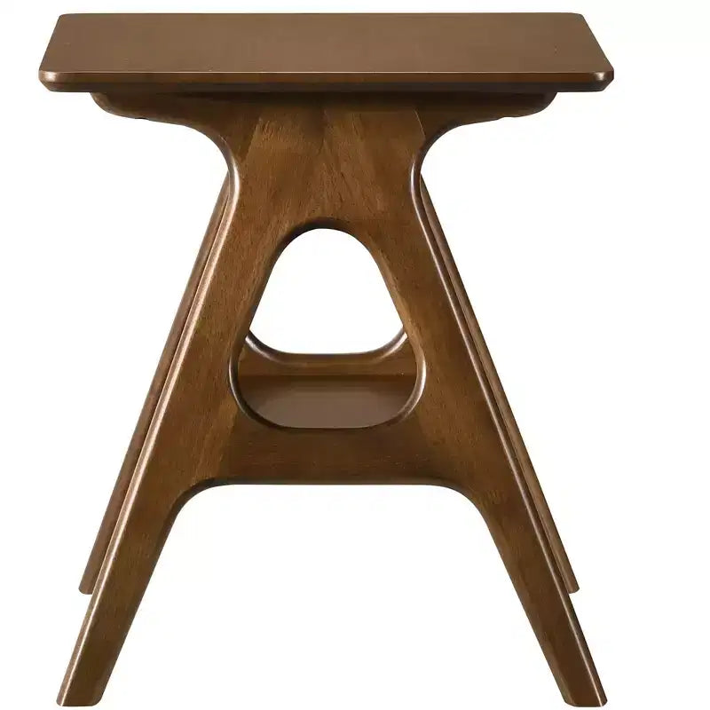 Table d'appoint rectangulaire en bois moderne du milieu du siècle GDFStudio Edith avec étagère de rangement