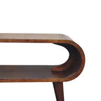 Table basse en bois massif style nordique Amaya, rangement ouvert, marron