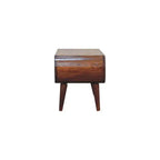 Table basse en bois massif style nordique Amaya, rangement ouvert, marron