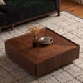 GDFStudio Ravelle 35-Inch Wood Square Coffee Table with 2 Drawers