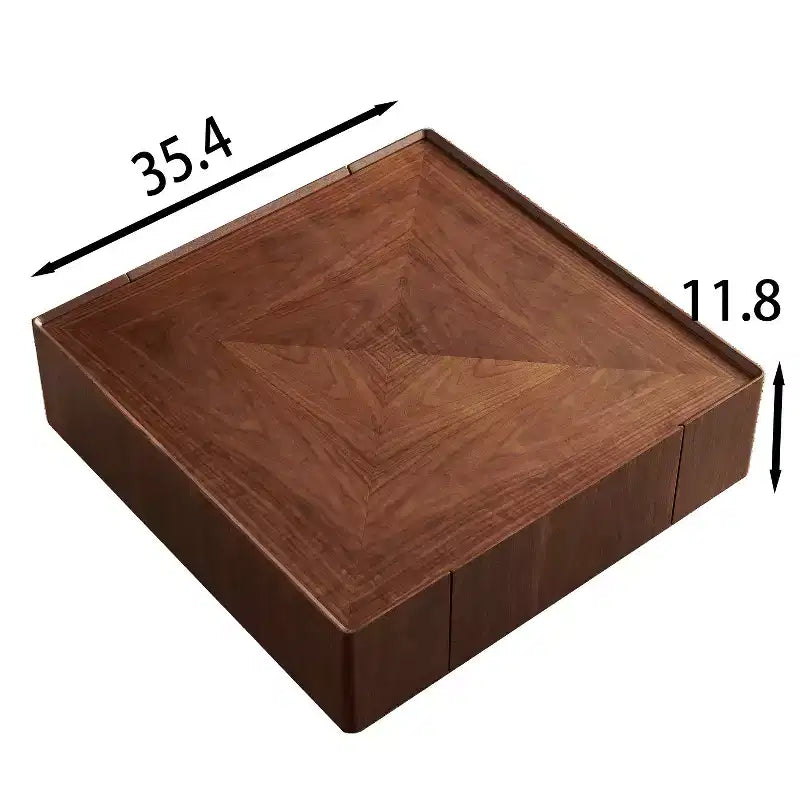 Table basse carrée en bois GDFStudio Ravelle de 89 cm avec 2 tiroirs