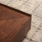 Table basse carrée en bois GDFStudio Ravelle de 89 cm avec 2 tiroirs