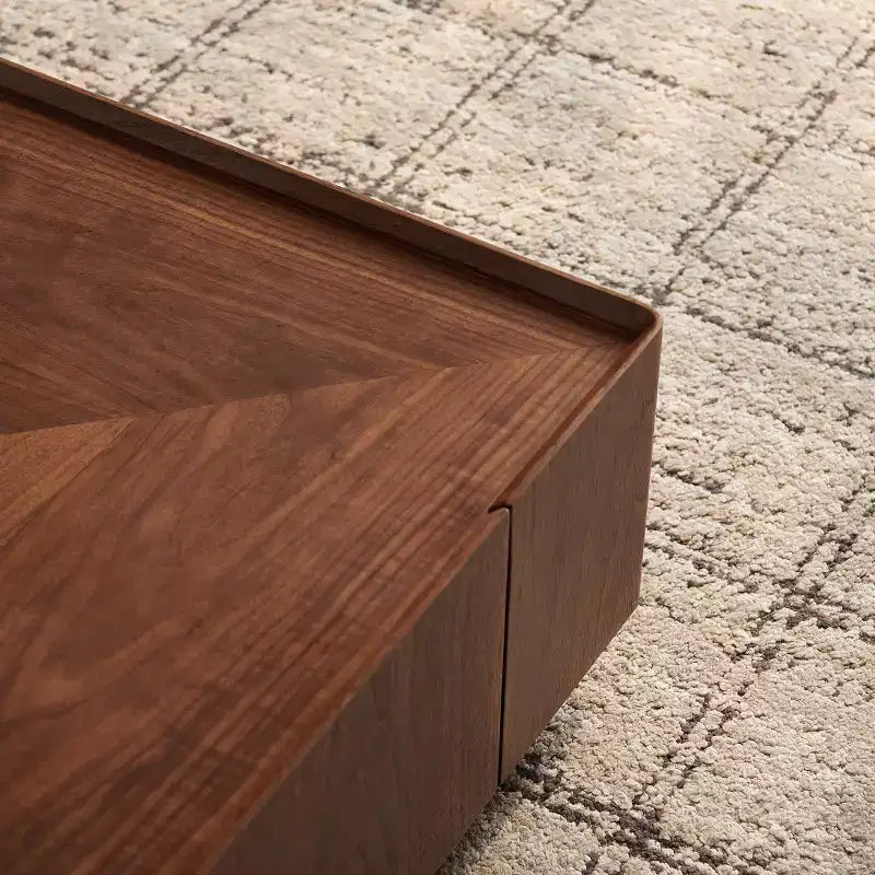 Table basse carrée en bois GDFStudio Ravelle de 89 cm avec 2 tiroirs