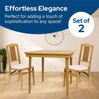 Lot de 2 chaises pliantes MECO Stakmore, assise rembourrée en tissu Blush, bois de chêne