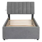 MAYEERTY Cadre de lit robuste en MDF et panneaux de particules avec espace de couchage supplémentaire et assemblage facile