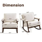 GDFStudio Ellowyn, fauteuil à bascule d'appoint en bois et tissu, style moderne du milieu du siècle