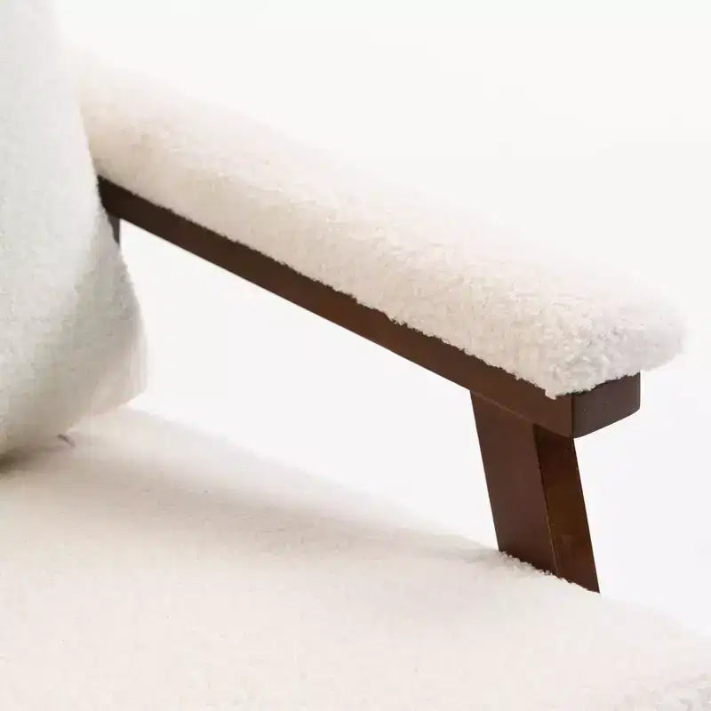 GDFStudio Ellowyn, fauteuil à bascule d'appoint en bois et tissu, style moderne du milieu du siècle
