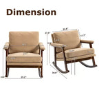 GDFStudio Ellowyn, fauteuil à bascule d'appoint en bois et tissu, style moderne du milieu du siècle