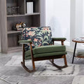 GDFStudio Ellowyn Mid Century Modern Wood Upholstered Accent Rocking Chair