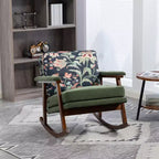 GDFStudio Ellowyn Mid Century Modern Wood Upholstered Accent Rocking Chair