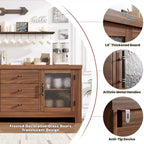 54 Buffet, Meuble de Rangement Autonome pour Cuisine, Salle à Manger et Salon, Finition Rustique