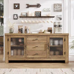 54 Buffet, Meuble de Rangement Autonome pour Cuisine, Salle à Manger et Salon, Finition Rustique