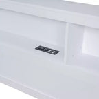 Lit de repos double en bois avec 2 tiroirs, étagère de rangement et ports de chargement USB, Blanc
