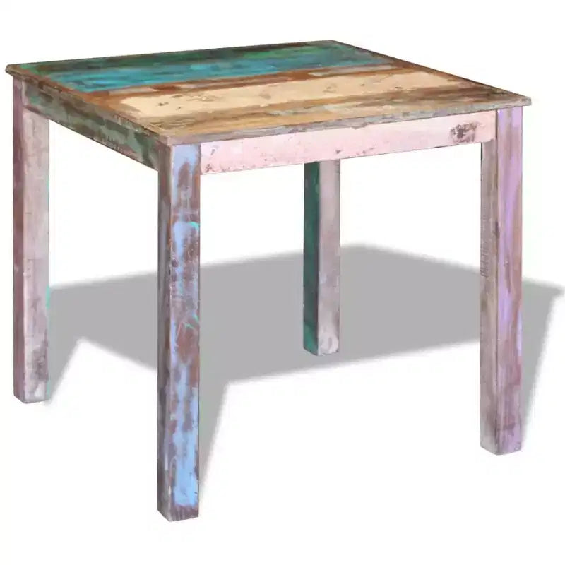 vidaXL Table de salle à manger Multicolore Bois de récupération massif Compact Durable